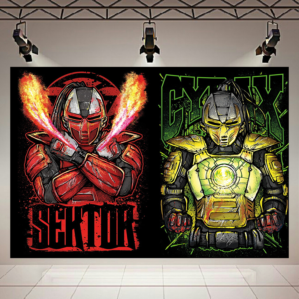 تابلو بوم طرح گیم مدل مرتال کمبت Cyrax &amp;  Sektal  کد AR2199