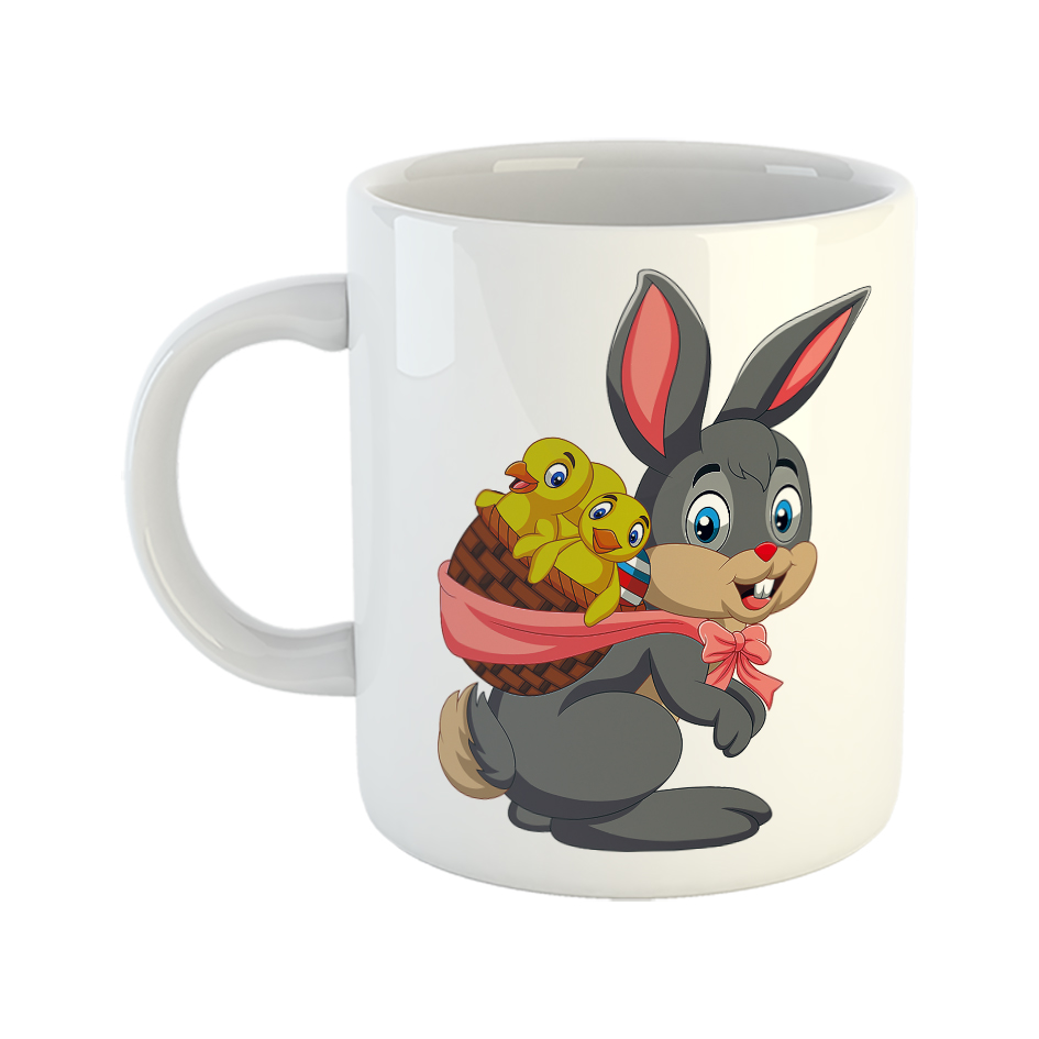 ماگ طرح خرگوش و سبد جوجه