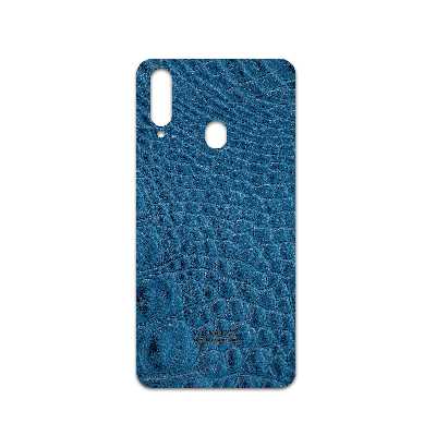 برچسب پوششی ماهوت مدل Blue-Crocodile-Leather مناسب برای گوشی موبایل سامسونگ Galaxy A20s