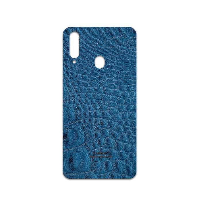 برچسب پوششی ماهوت مدل Blue-Crocodile-Leather مناسب برای گوشی موبایل سامسونگ Galaxy A20s
