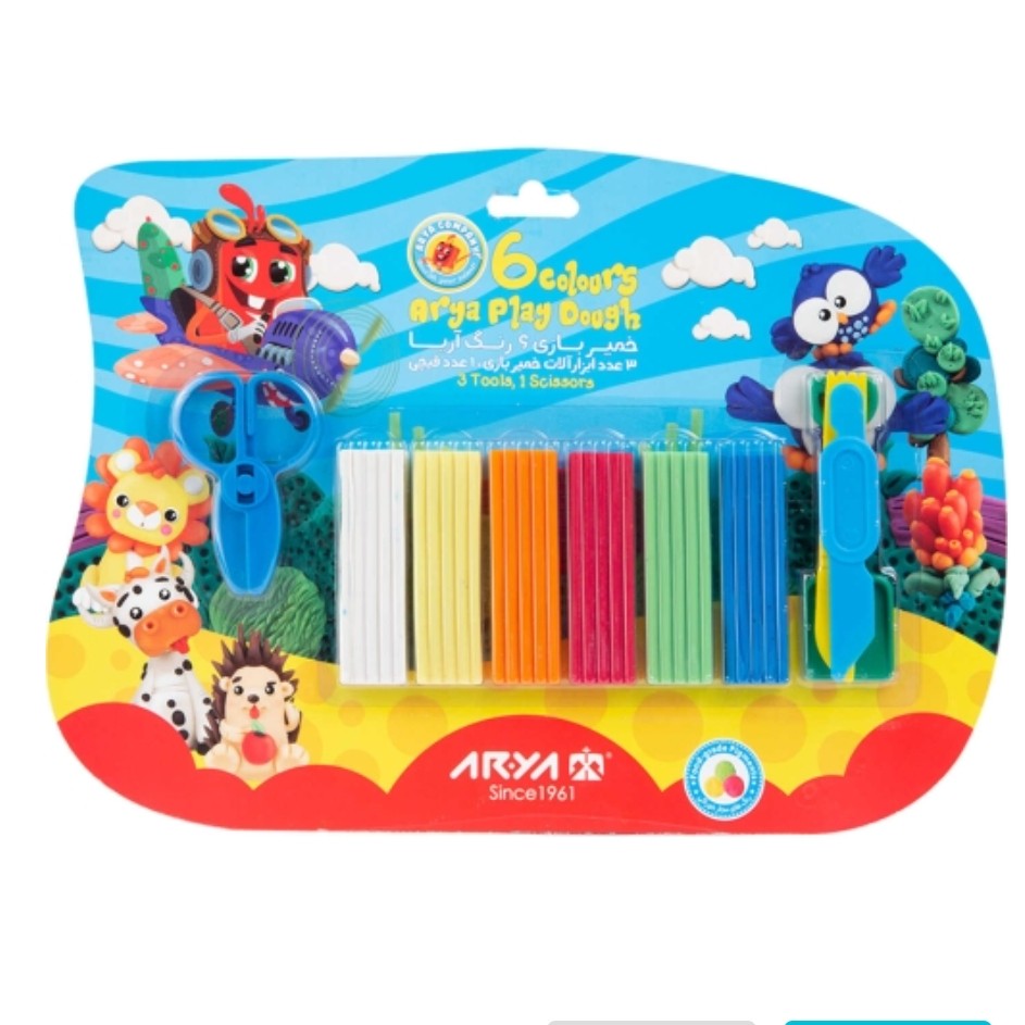خمیر بازی 6 رنگ آریا مدل وکیومی