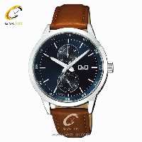 ساعت مچی اورجینال کیو اند کیو مردانه سه موتوره کرنوگراف نقره ای | قهوه ای | سرمه ای | کد رفرنس A11A-001PY