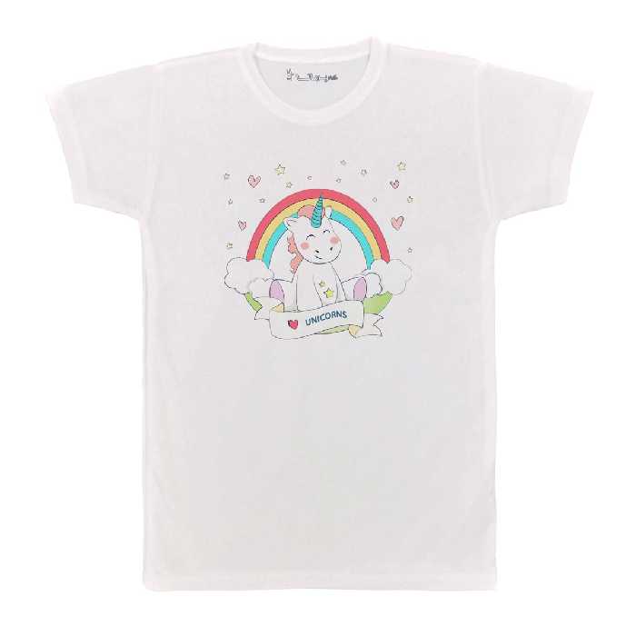 تی شرت بچگانه پرمانه طرح Unicorn کد pmt.3102