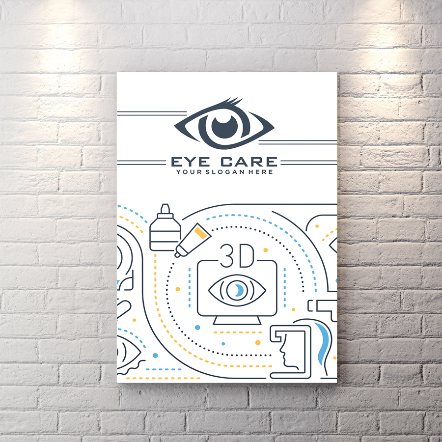 تابلو شاسی دکوراتیو برای مطب چشم پزشکی BAs-8608