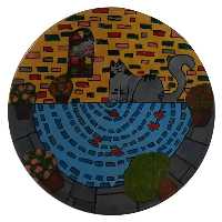 بشقاب دیوارکوب سفالی مدل F - 0001