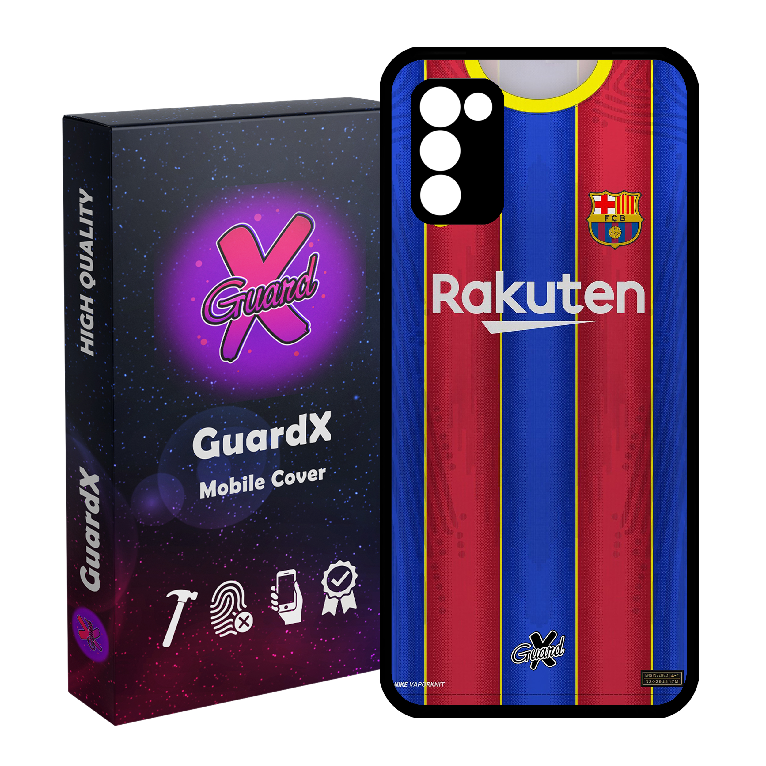 کاور گارد ایکس طرح بارسلونا مدل Glass10228 مناسب برای گوشی موبایل سامسونگ Galaxy A02s / M02s