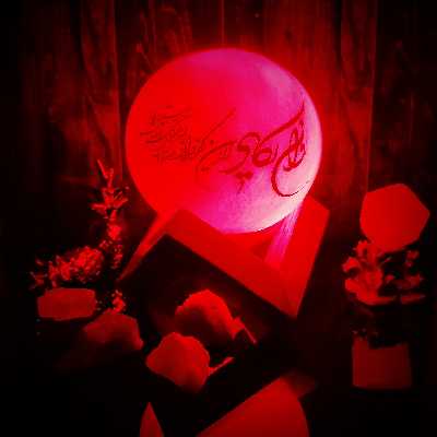 آباژور سنگ نمک مدل گوی آیه دار پایه چوبی کد 402