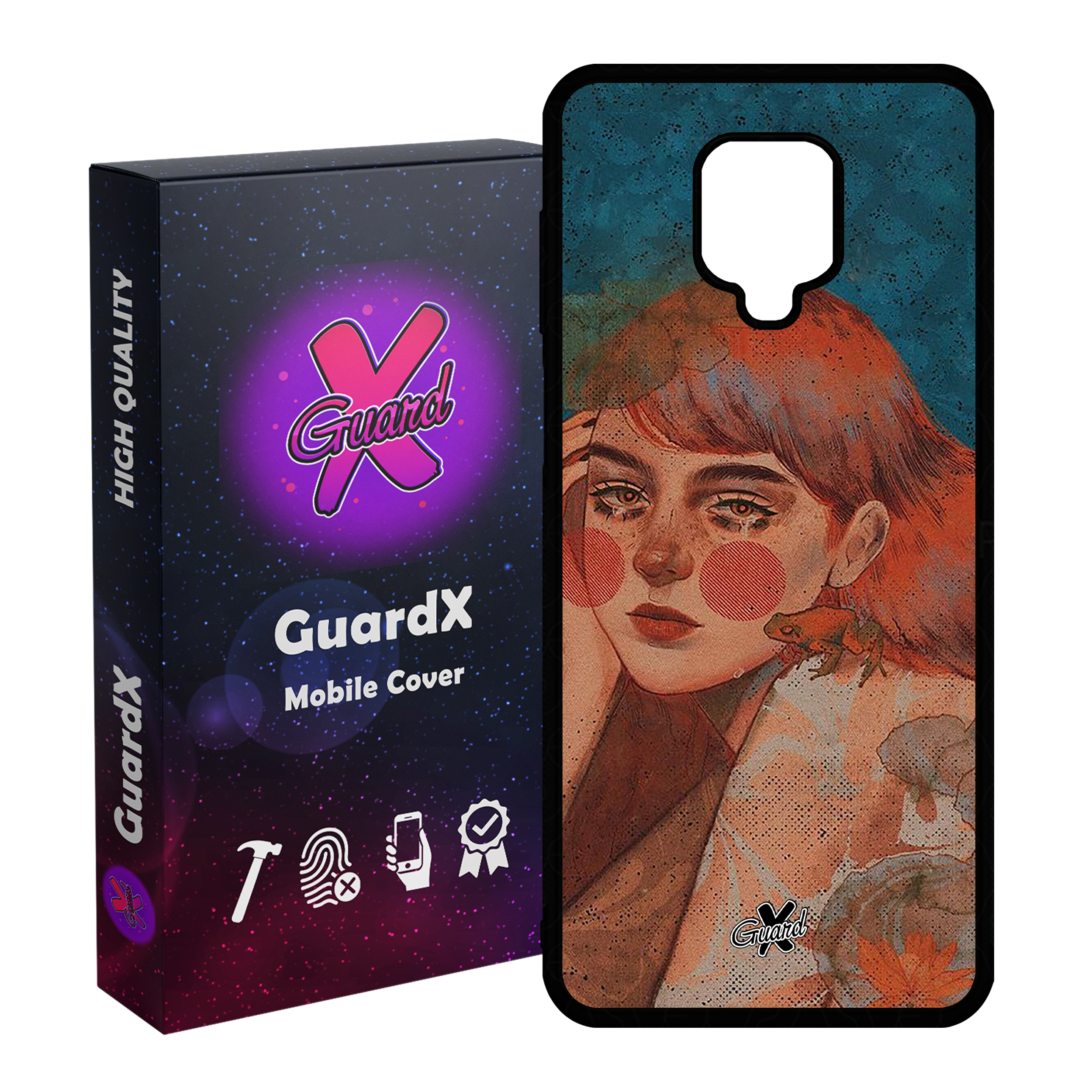 کاور گارد ایکس طرح Girl مدل Glass10330 مناسب برای گوشی موبایل شیائومی Redmi Note 9S / Note 9 Pro / Note 9 Pro Max