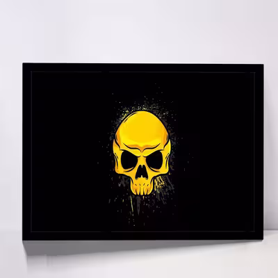 تابلو مدل gold skull کد F-12043