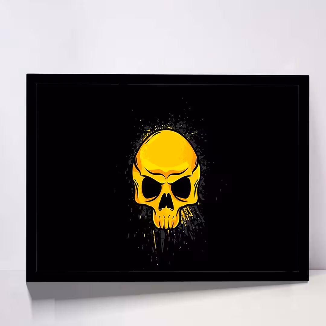 تابلو مدل gold skull کد F-12043