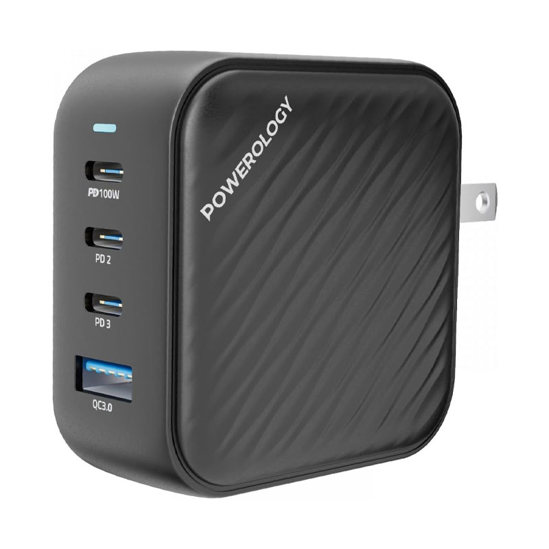 شارژر دیواری پاورلوژی 100W Triple PD Gan Charger PWCUQC006