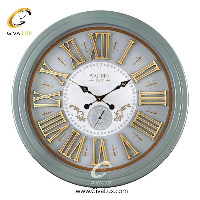 ساعت دیواری اورجینال والتر چوب طوسی| کد رفرنس 7021GR