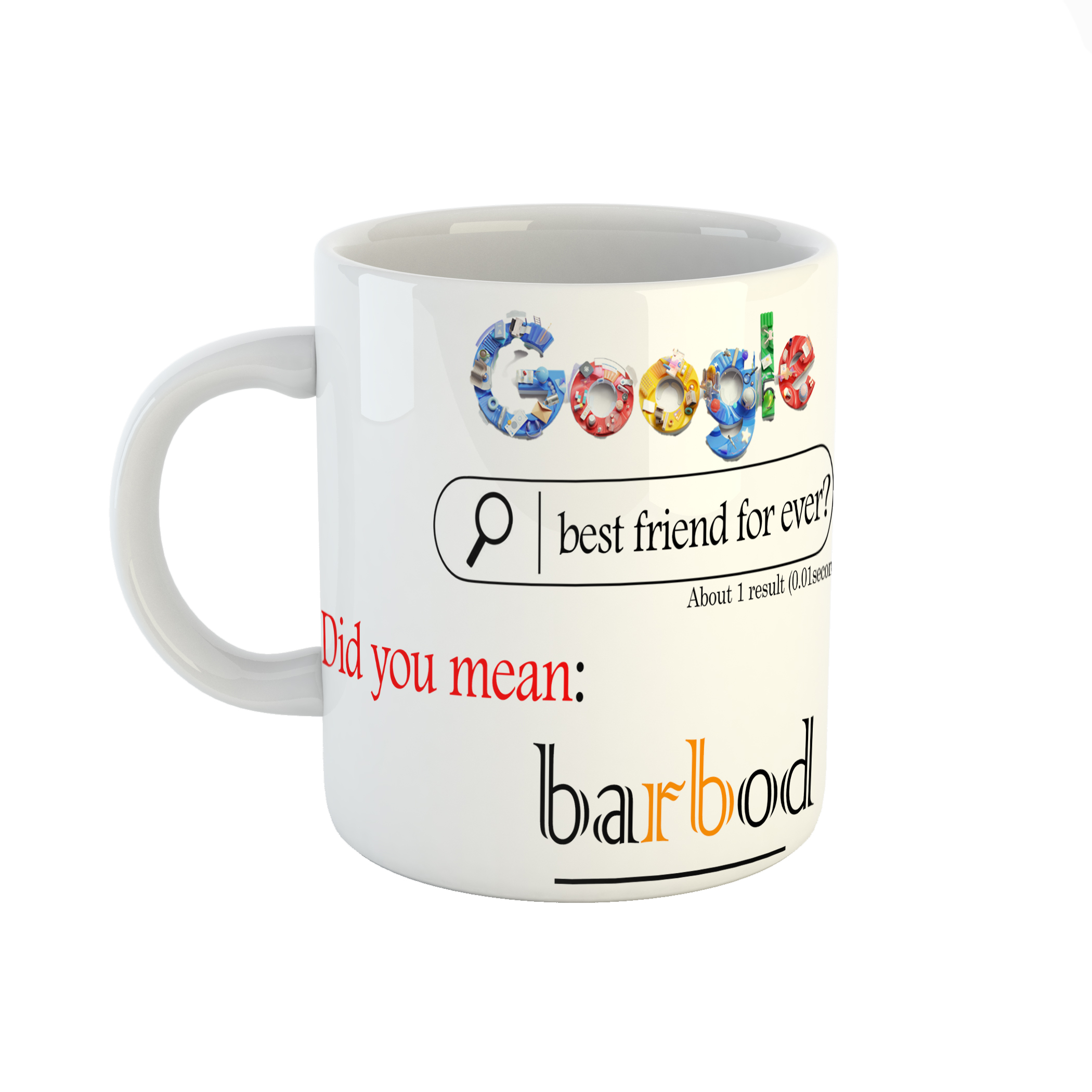 ماگ طرح اسم باربد مدل گوگل بهترین دوست 