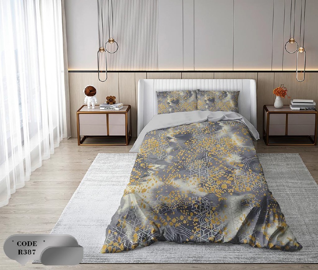 سرویس روتختی 1 نفره 4 تکه ابعاد 165 ×235 کشدار ضد حساسیت و عرق کد R387 | ست خواب و ست روتختی