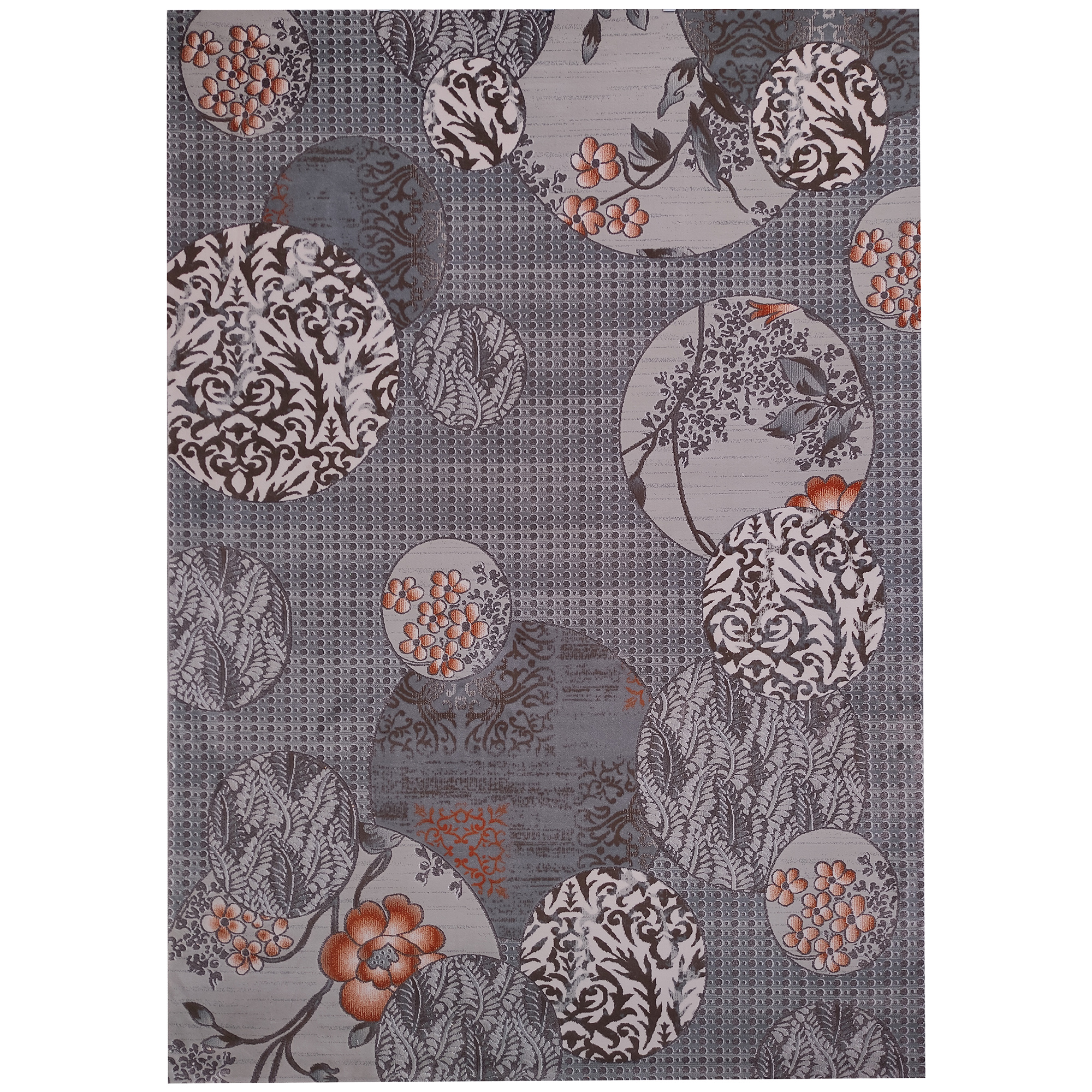 فرش ماشینی زمرد مشهد مدل KR06 زمینه طوسی