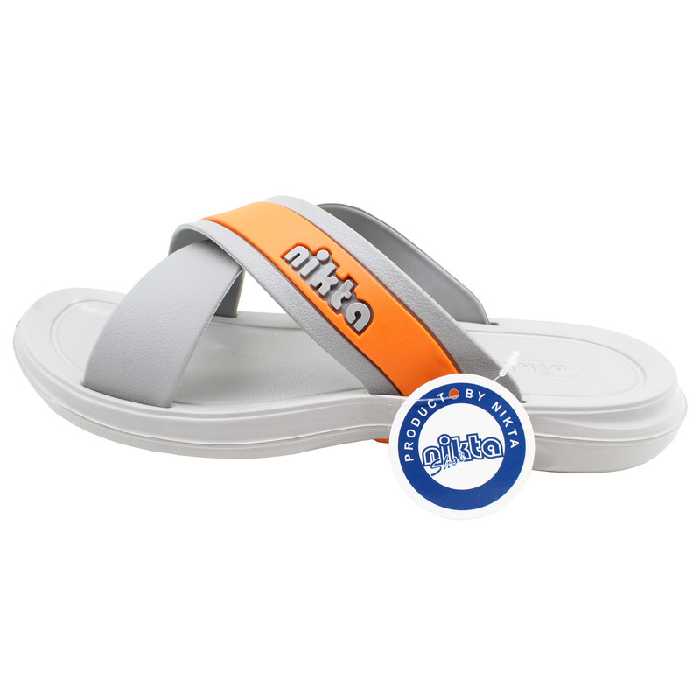 دمپایی مردانه نیکتا مدل K1-M 196 A رنگ طوسی نارنجی | کالا مکس