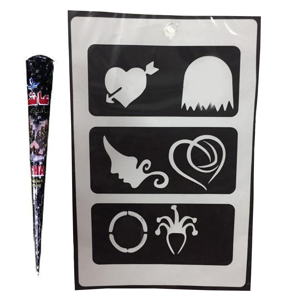 شابلون تتو و حنا طراحی کد 257 بسته 2 عددی