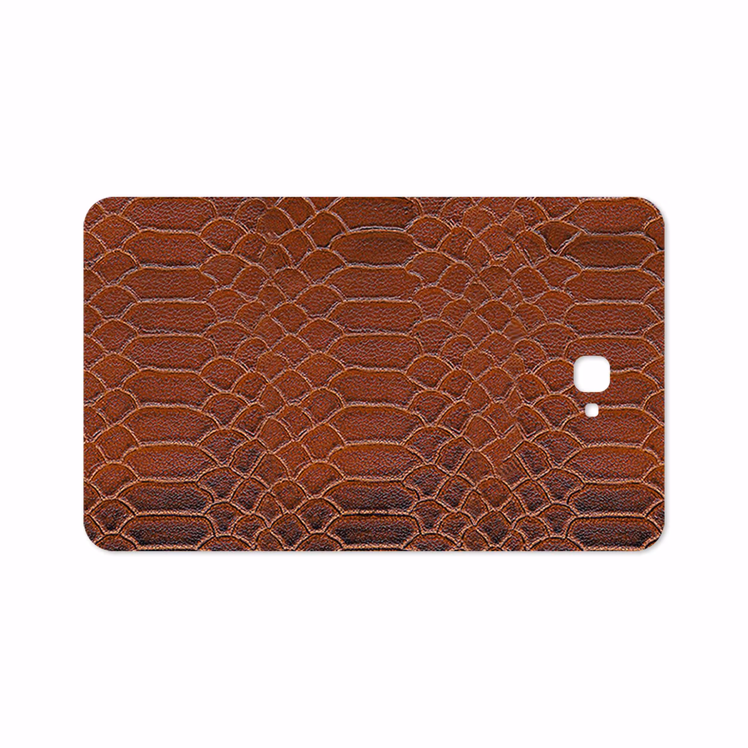 برچسب پوششی ماهوت مدل Brown-Snake-Leather مناسب برای تبلت سامسونگ Galaxy Tab A 10.1 2016 T580