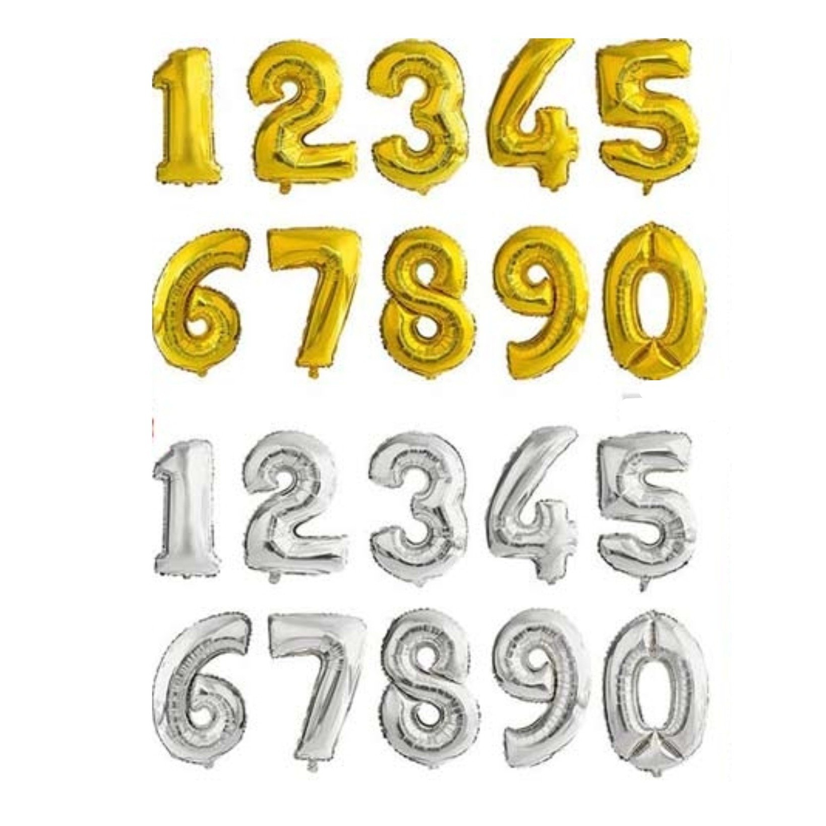 بادکنک فویلی عددی در دو رنگ طلایی و نقره ای بسیار با کیفیت