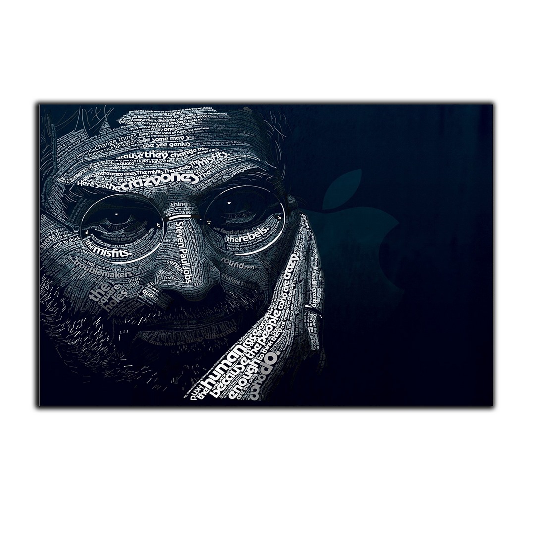 تابلو شاسی بکلیت طرح عکس نوشته استیو جابز مدل SH-S3863