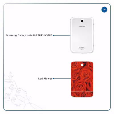 برچسب پوششی ماهوت مدل Red-Flower مناسب برای تبلت سامسونگ Galaxy Note 8.0 2013 N5100