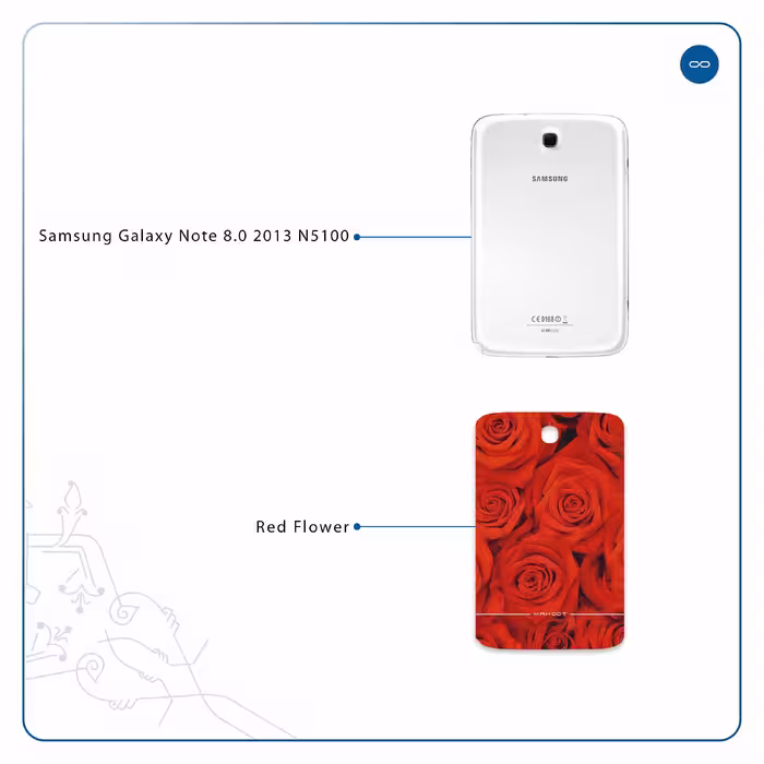 برچسب پوششی ماهوت مدل Red-Flower مناسب برای تبلت سامسونگ Galaxy Note 8.0 2013 N5100
