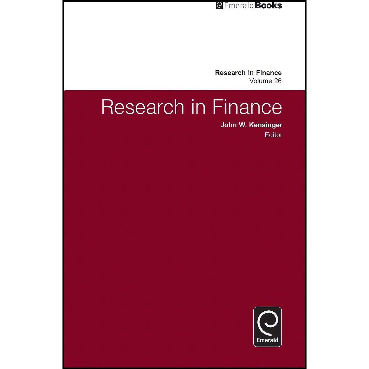 کتاب زبان اصلی Research in Finance اثر John W Kensinger