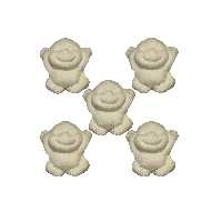 مجسمه خام سفالی مدل میمون مجموعه 5 عددی