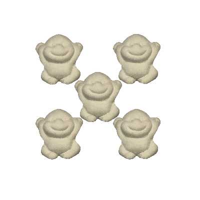 مجسمه خام سفالی مدل میمون مجموعه 5 عددی