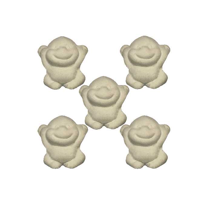 مجسمه خام سفالی مدل میمون مجموعه 5 عددی