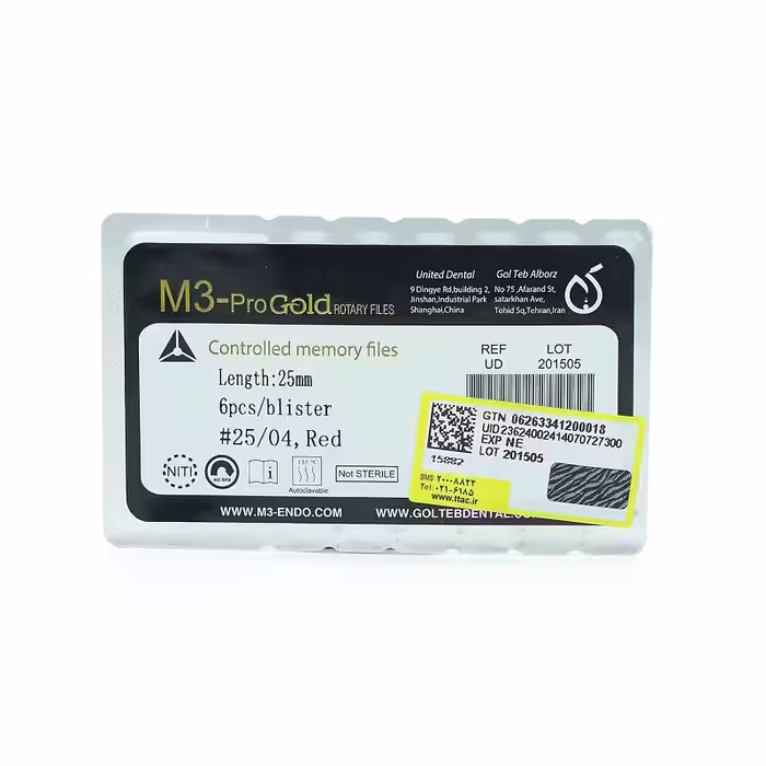 فایل روتاری 25mm _ M3 Pro Gold - فروشگاه اینترنتی مواد و تجهیزات دندانپزشکی