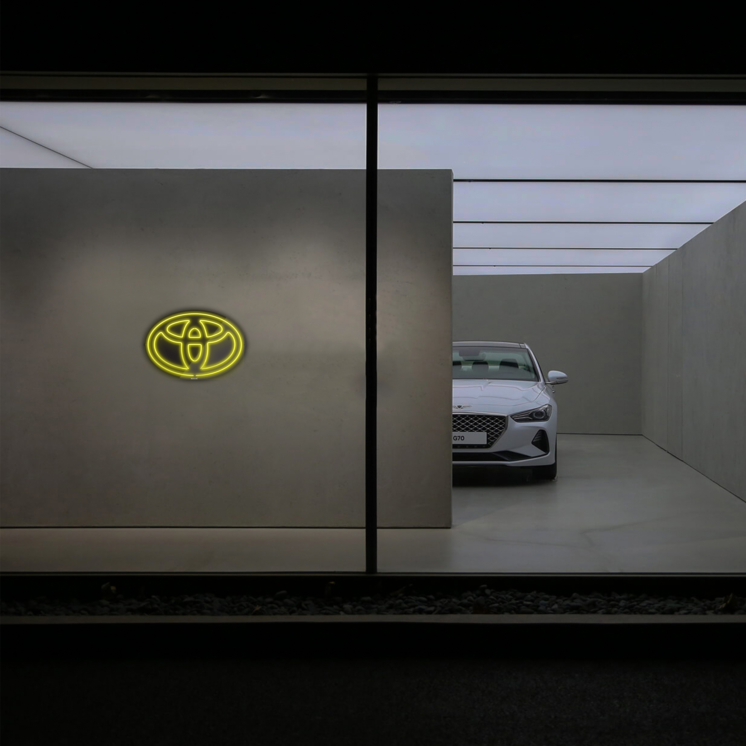 چراغ دیواری نئون دیزاین طرح Toyota-Logo-BL_YL