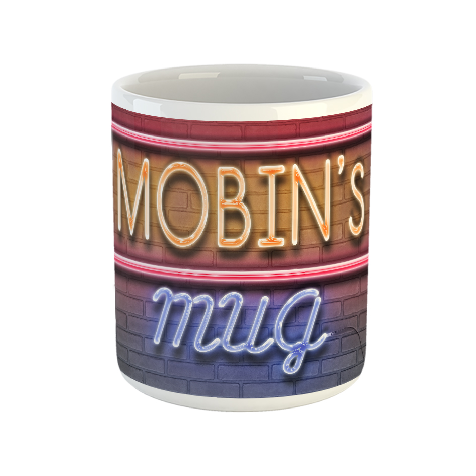 ماگ طرح تابلو نئون مدل مبین