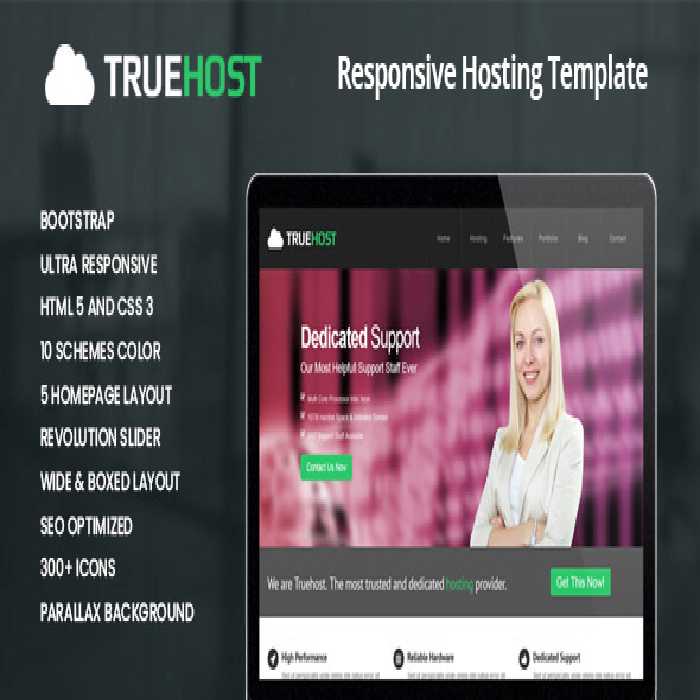 دانلود قالب HTML5 هاستینگ Truehost