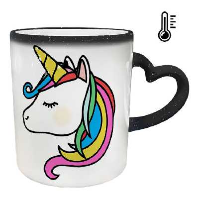 ماگ حرارتی مدل دسته قلبی اکلیلی طرح یونیکورن کد 56