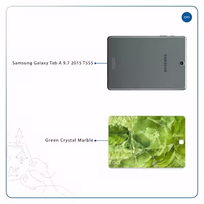 برچسب پوششی ماهوت مدل Green Crystal Marble مناسب برای تبلت سامسونگ Galaxy Tab A 9.7 2015 T555