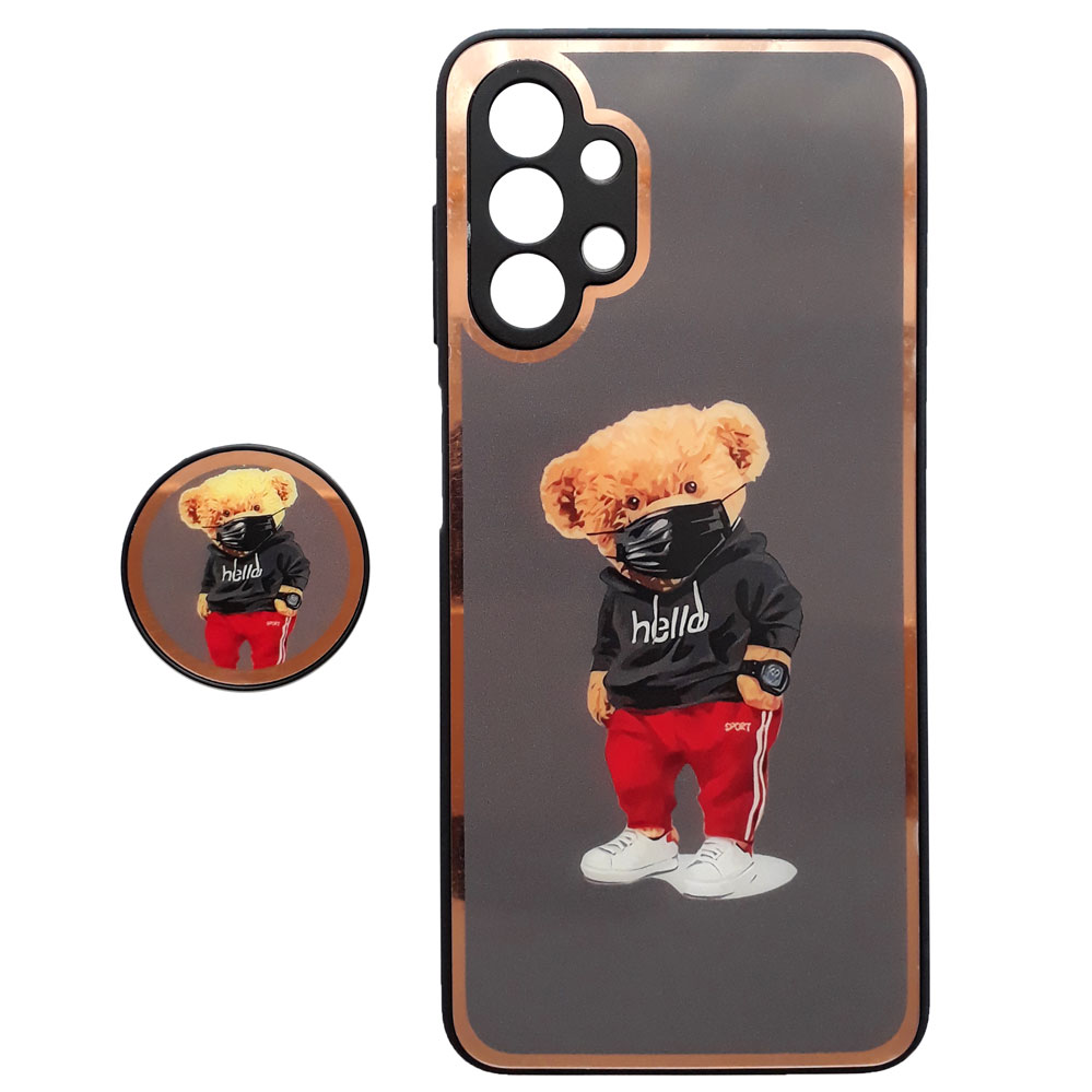 کاور طرح Teddy کد A9340 مناسب برای گوشی موبایل سامسونگ  Galaxy A13 4G به همراه پایه نگهدارنده