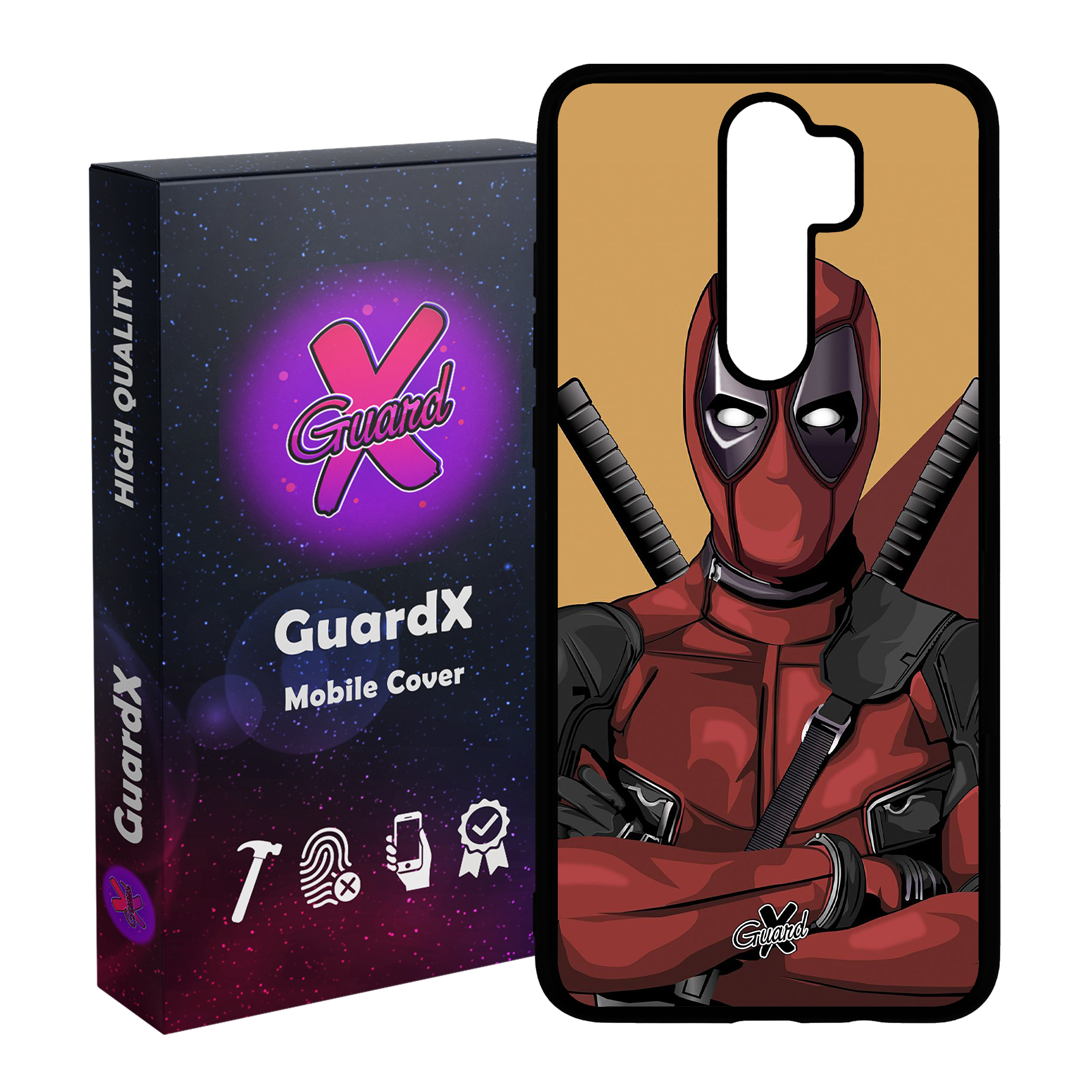 کاور گارد ایکس طرح Dead Pool مدل Glass10091 مناسب برای گوشی موبایل شیائومی Redmi 9 / 9 Prime
