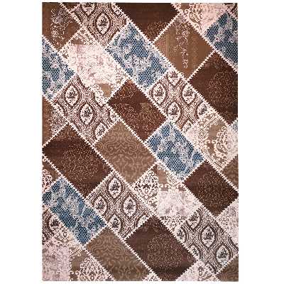 فرش ماشینی زمرد مشهد کد KR15 زمینه آبی