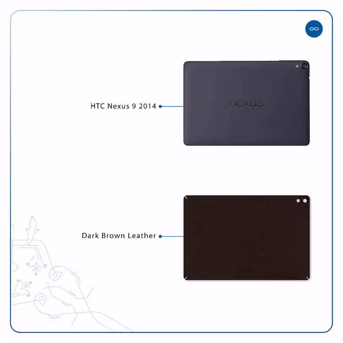 برچسب پوششی ماهوت مدل Dark-Brown-Leather مناسب برای تبلت اچ تی سی Nexus 9 2014
