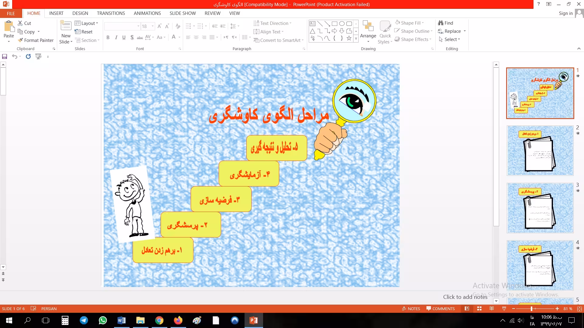 پاورپوینت الگوی تدریس کاوشگری