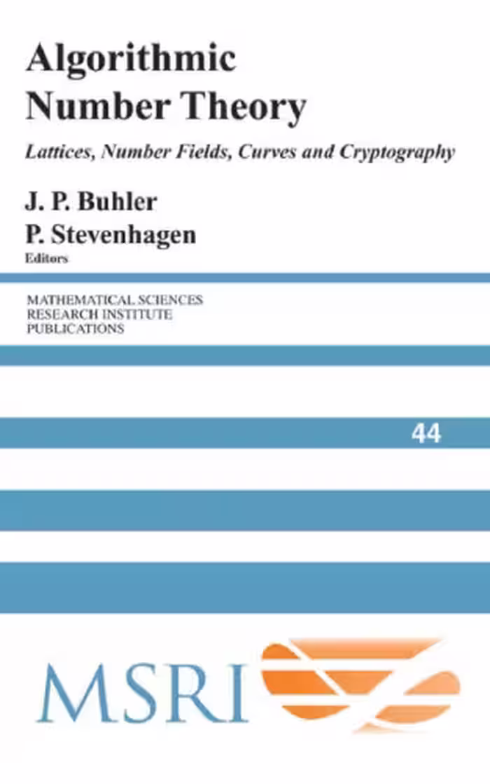 خرید و دانلود نسخه کامل کتاب Algorithmic number theory: lattices, number fields, curves and cryptography