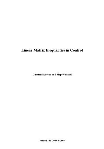 خرید و دانلود نسخه کامل کتاب Linear matrix inequalities in control