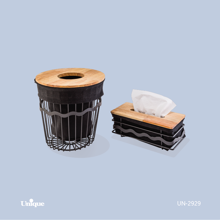 سطل و جای دستمال فلزی یونیک کد محصول: UN-2929