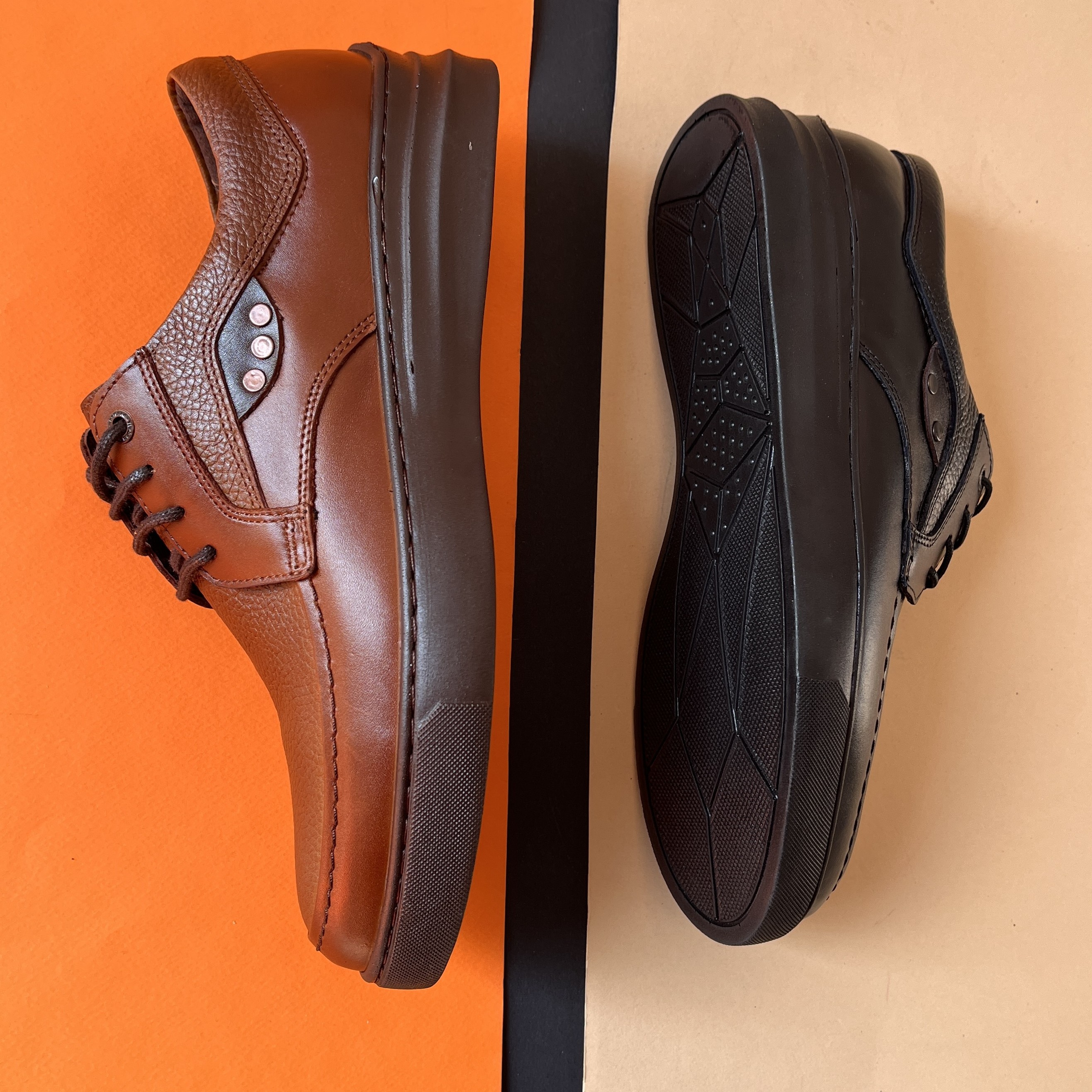 کفش چرم مردانه سبک و راحت  مناسب روزمره  بندی 