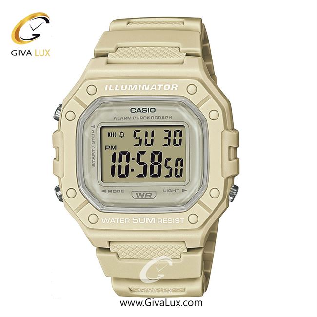 ساعت مچی اورجینال زنانه کاسیو Casio شیری | شیری| طوسی| کد رفرنس W-218HC-8AVDF