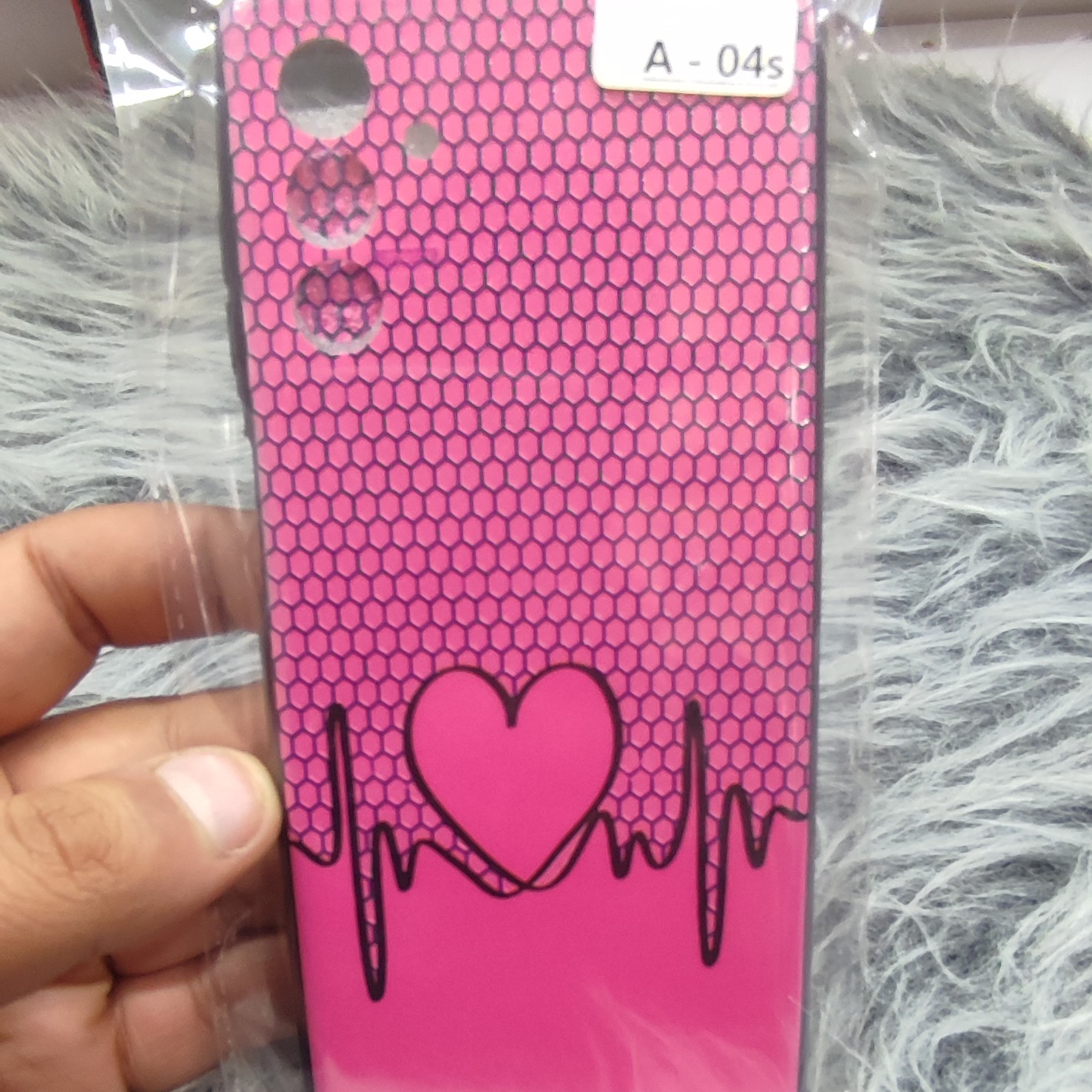 گارد طرحدار برجسته قلب صورتی SAMSUNG A04S