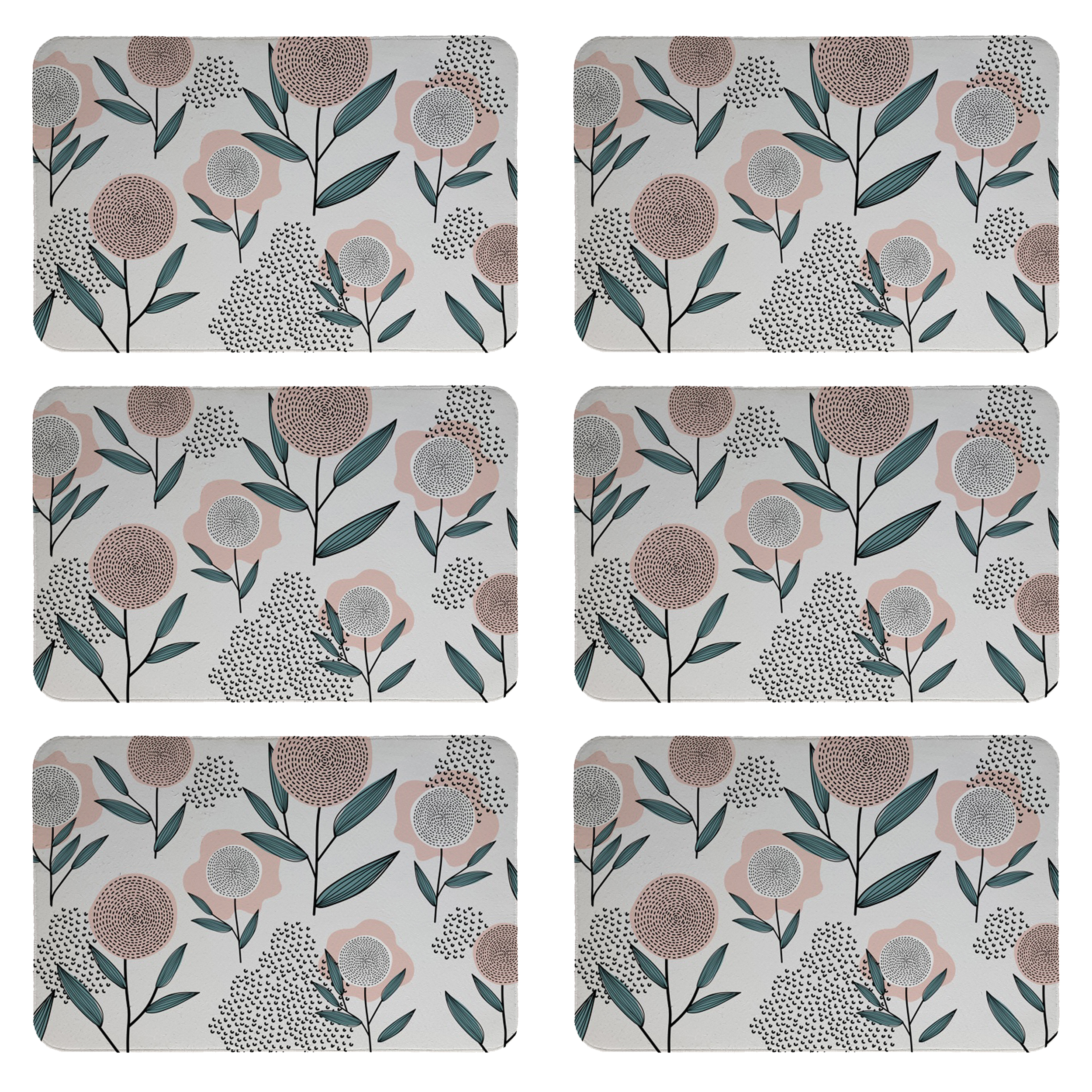 زیربشقابی طرح گل کد 8126 بسته 6 عددی