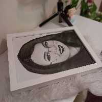 طراحی چهره با کنته روی مقوا اشتنباخ