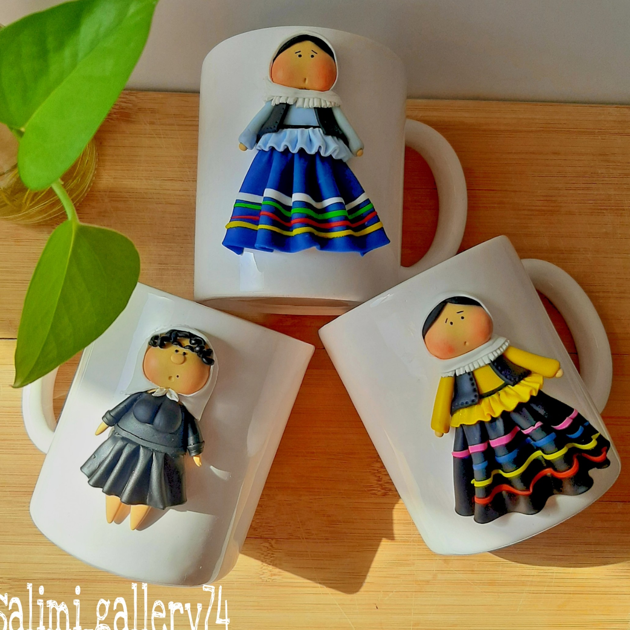 ماگ فانتزی خمیری دختر شمالی   جنس خمیرپلیمیری و قابل شستشو